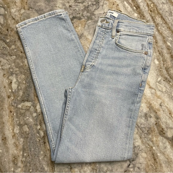 RE/DONE 70S STOVE PIPE Jeans in RIVER FADE size 25 - Picture 4 of 16